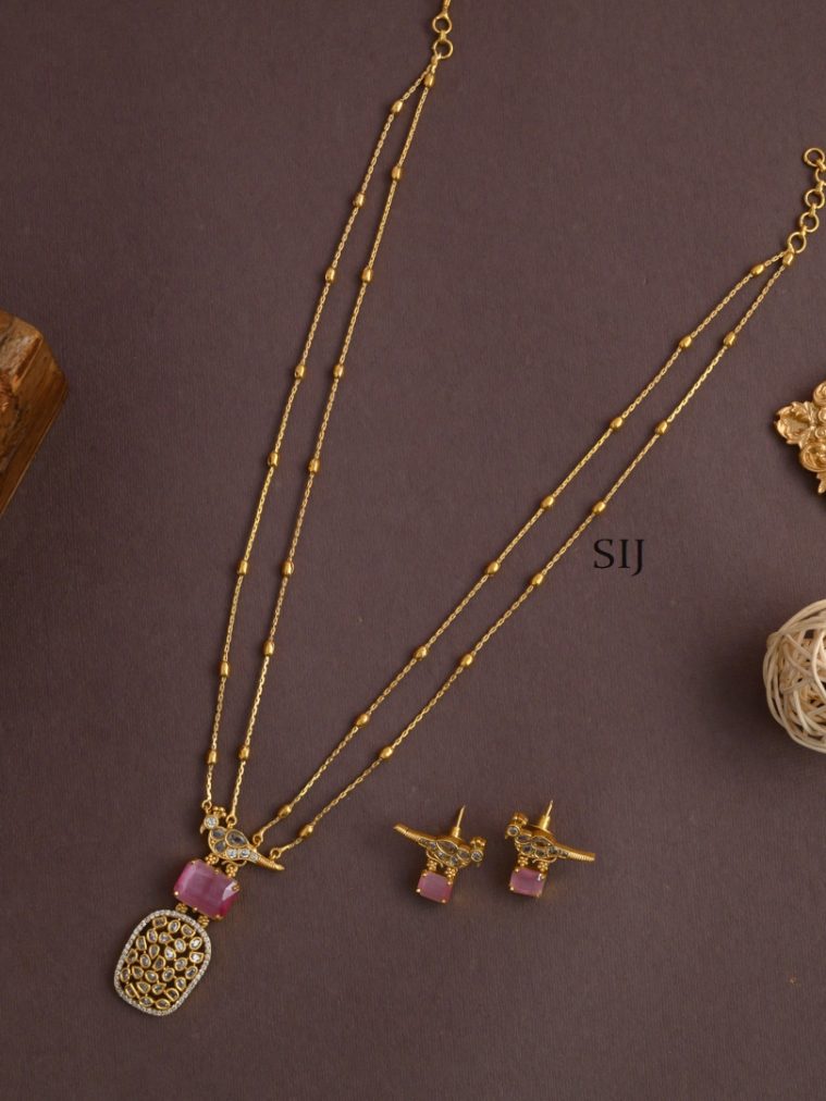 Stone Layered Bird Necklace AJPIN03456
