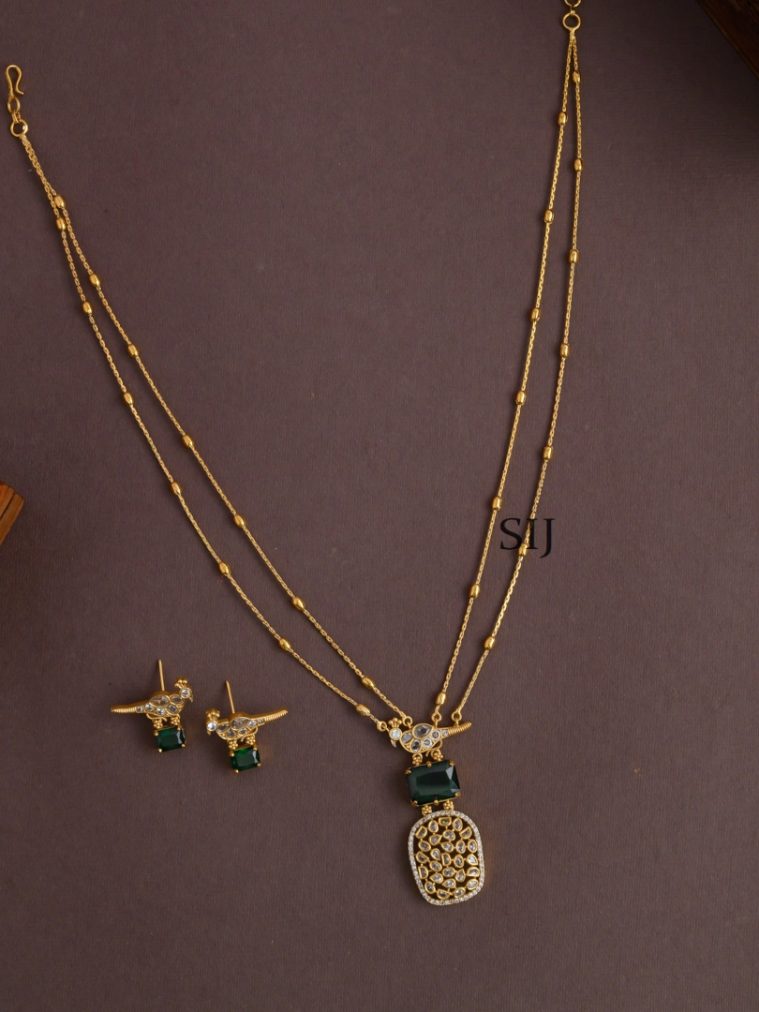Stone Layered Bird Necklace AJPIN03460