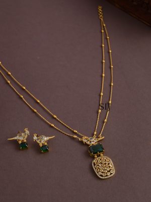 Stone Layered Bird Necklace AJPIN03460