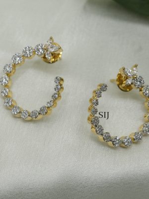 White Stone Hoop Earrings KYRIE00493