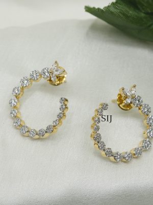 White Stone Hoop Earrings KYRIE00493