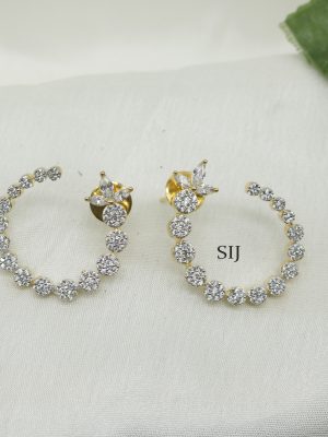 White Stone Hoop Earrings KYRIE00493