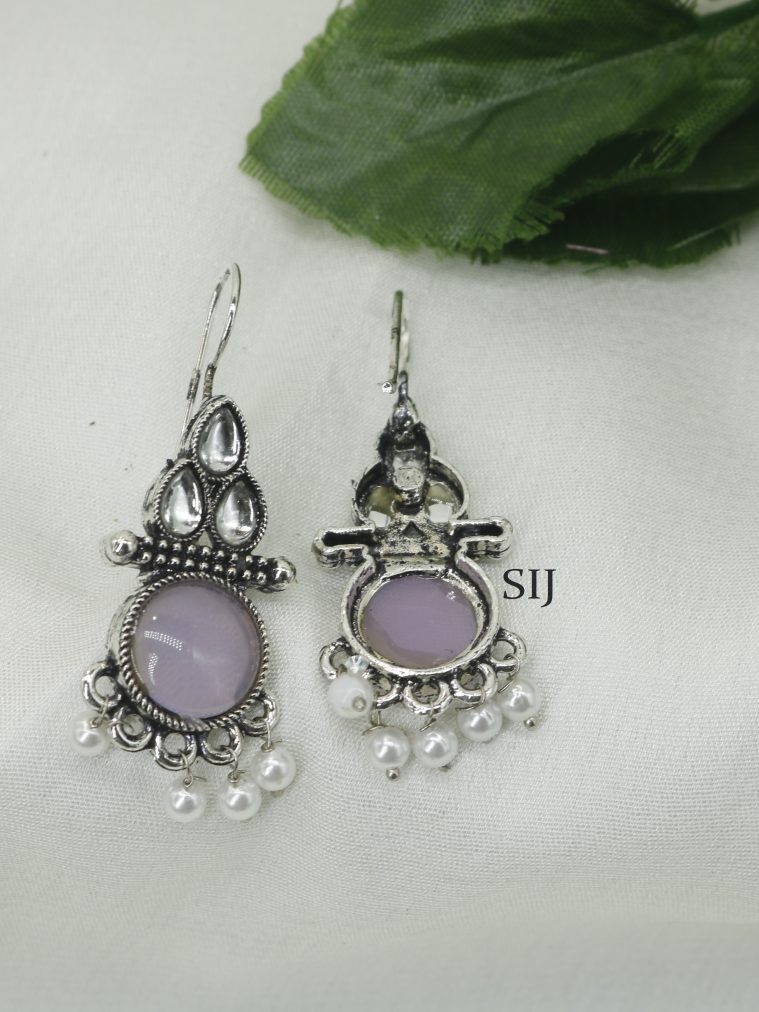 Oxidised Purple Hook Earrings KYRIE00496