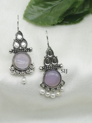 Oxidised Purple Hook Earrings KYRIE00496