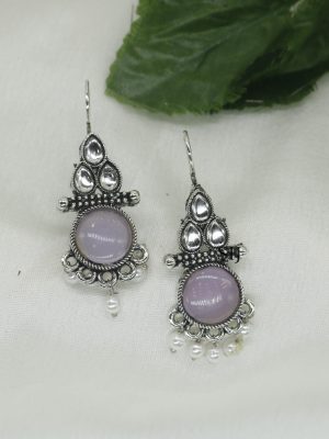 Oxidised Purple Hook Earrings KYRIE00496