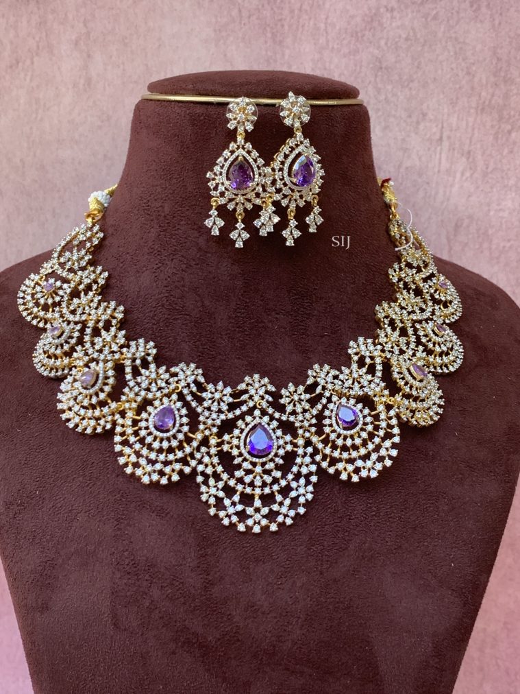 Purple AD Stone Necklace SREIN00006