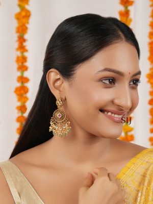 Long Kundan Earrings SMAIE00648