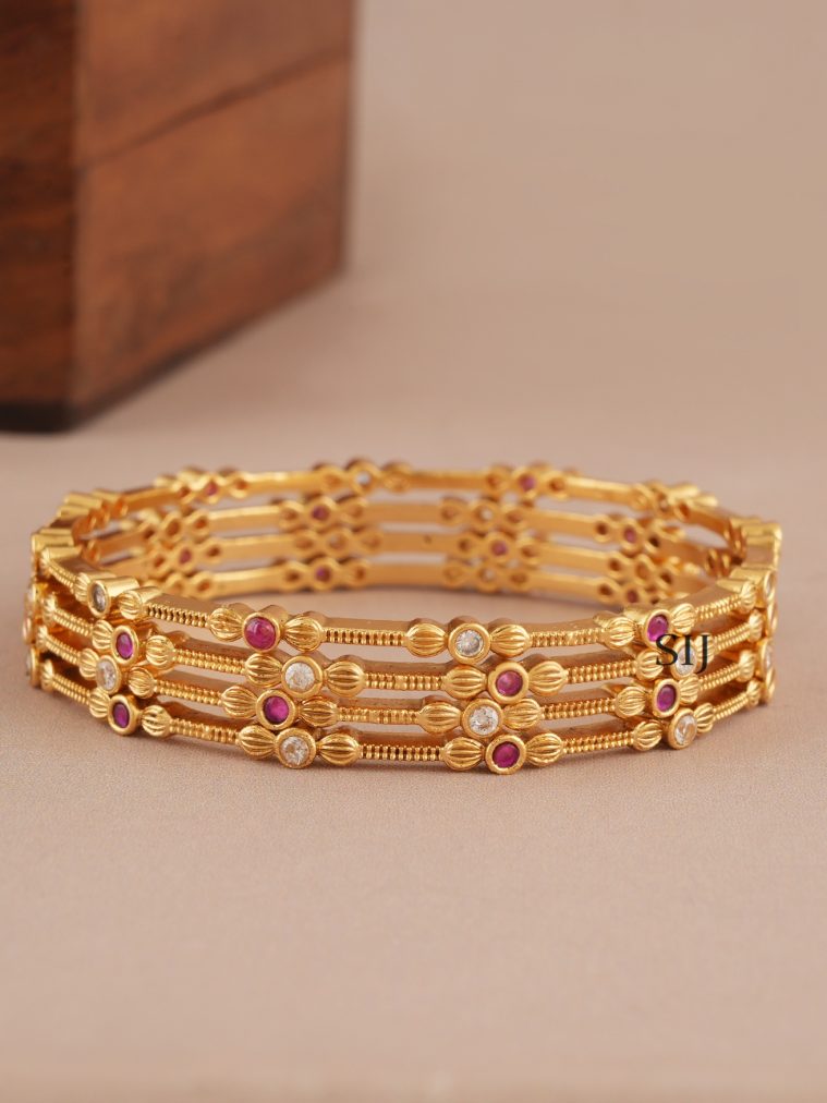 Ruby Stone Bangle (Set of 4) SMAIB00657