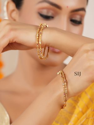 Ruby Stone Bangle (Set of 4) SMAIB00657