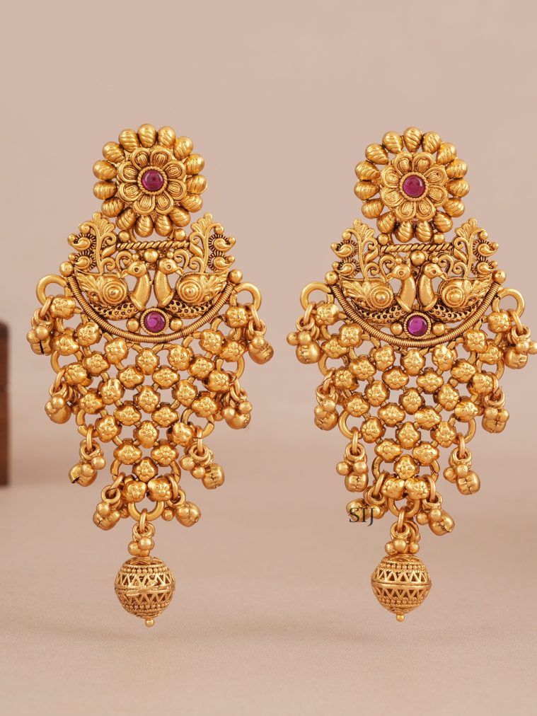 Antique Peacock Long Earrings SMAIE00663