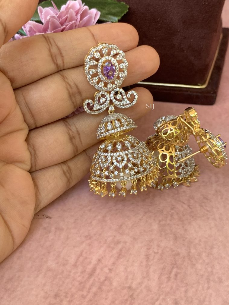 White Stone Jhumkas SREIN00007