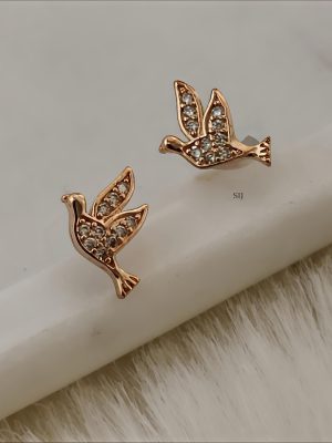 Antique Stone Bird Stud Earrings SHADE00708
