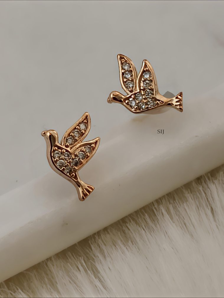 Antique Stone Bird Stud Earrings SHADE00708
