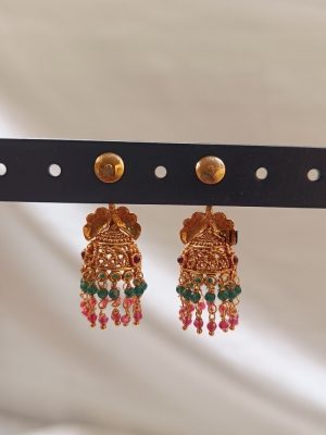 Antique Stone Jhumkas DIVIE00790