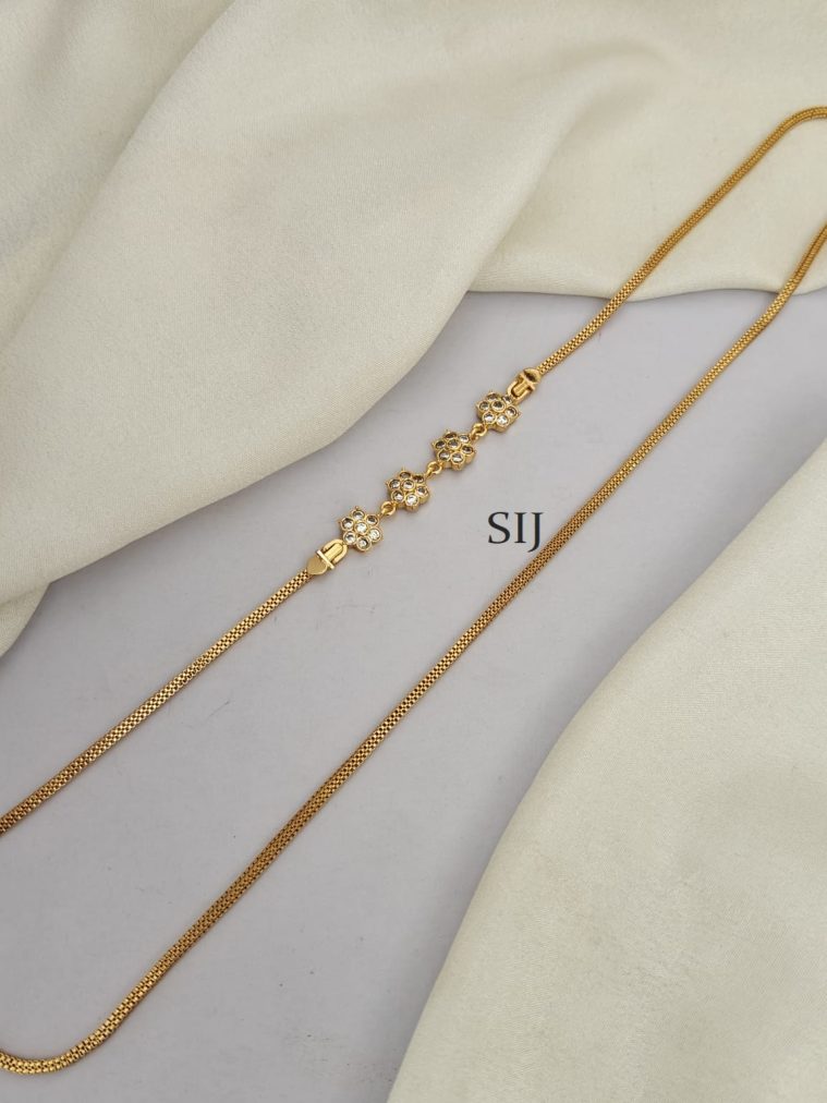 White Stone Mugappu Chain LADIMC00913