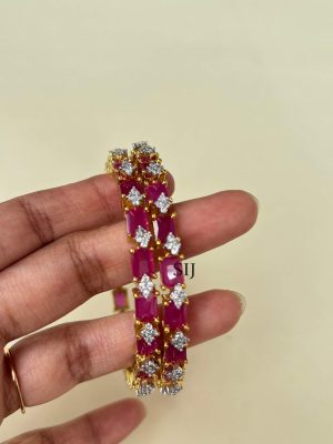 AD Ruby Stone Bangles SPAIB02628