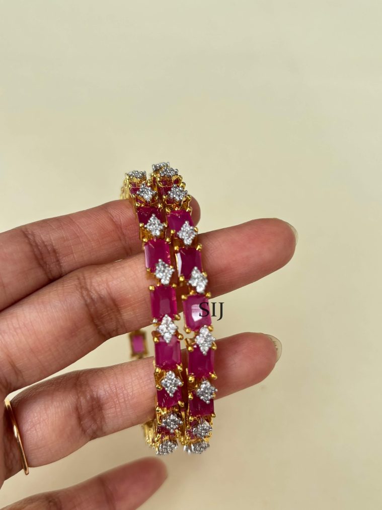AD Ruby Stone Bangles SPAIB02628