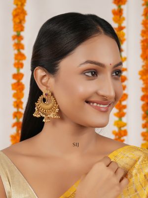 Antique Chandbali Pearl Earrings SMAIE00680
