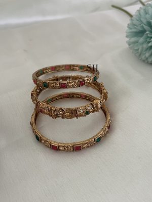 Antique Stone Lakshmi Bangles DIVIB00802