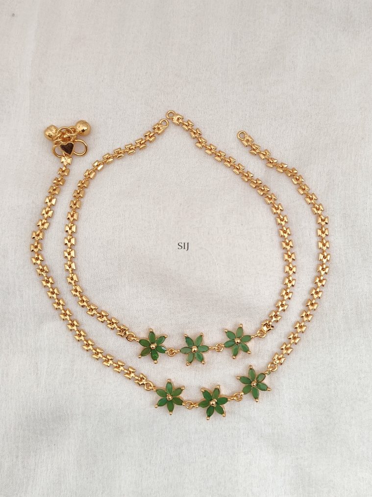 Antique Green Stone Anklets DHEIAN02595