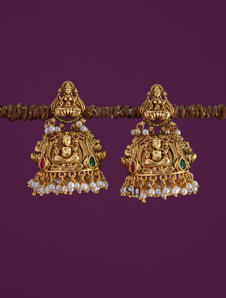 Antique Lakshmi & Ganesha Jhumkas AADIE01495