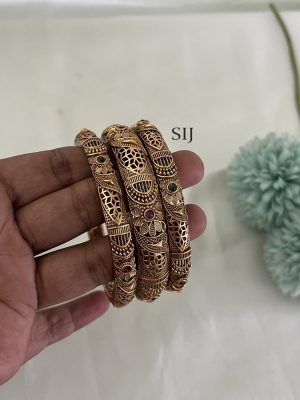 Antique Stone Lakshmi Bangles DIVIB00802