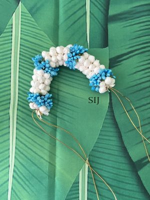 Artificial Jasmine And Blue Veni For Hair DIVIHA00827