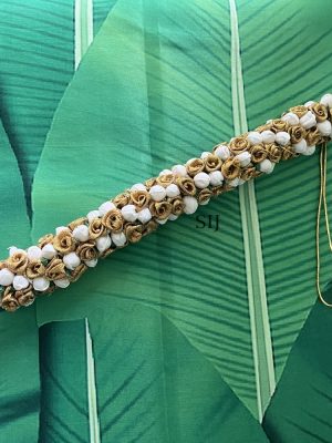 Artificial Jasmine and Golden Veni For Hair DIVIHA00524
