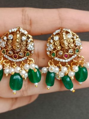 Balaji Pendant Green Beads Chain SPAIPC02623