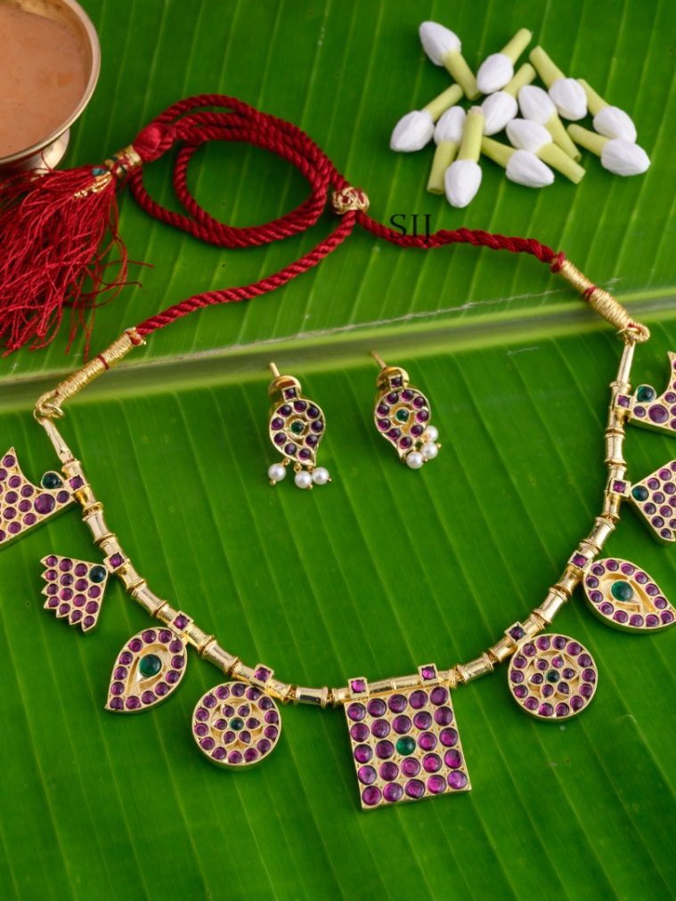 Bharatanatyam Kemp Necklace AJPIN03353
