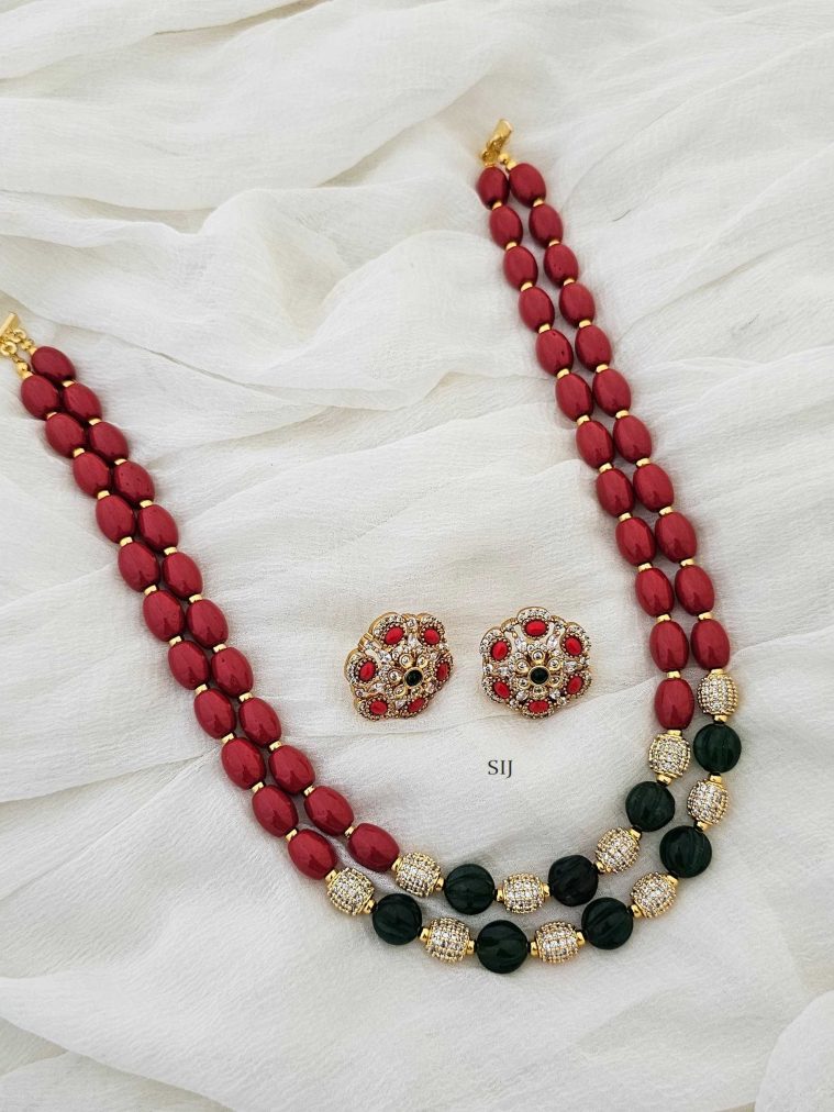 Coral Beads Mid Length Haram CHEIL03090