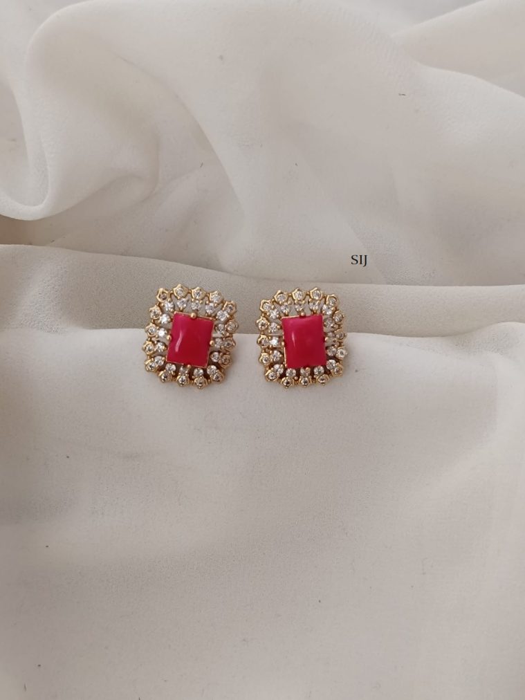 Coral White Stone Earrings ARJIE02625