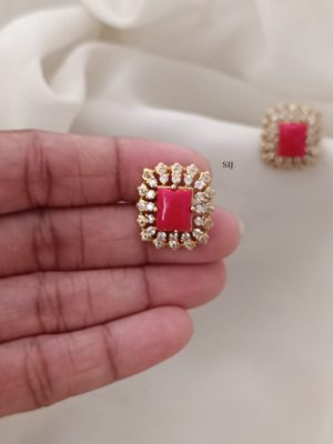Coral White Stone Earrings ARJIE02625