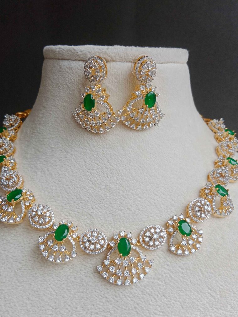 Emerald White Stone Necklace SPAIN02508