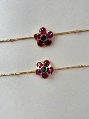 Flower Jadau Anklets SPAIAN02630