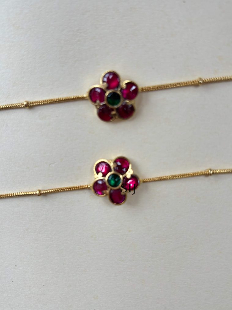 Flower Jadau Anklets SPAIAN02630