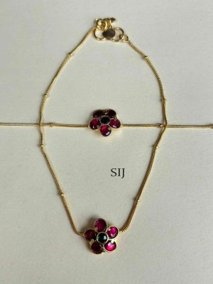 Flower Jadau Anklets SPAIAN02630