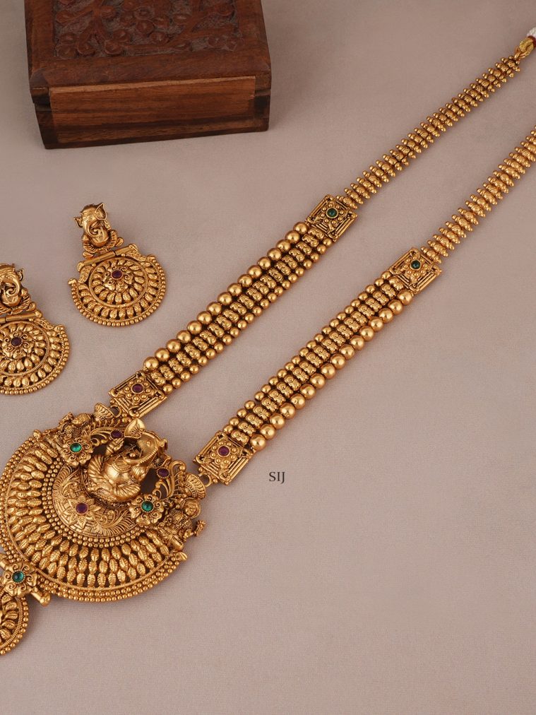 Ganesha Antique Long Necklace SMAIN00634