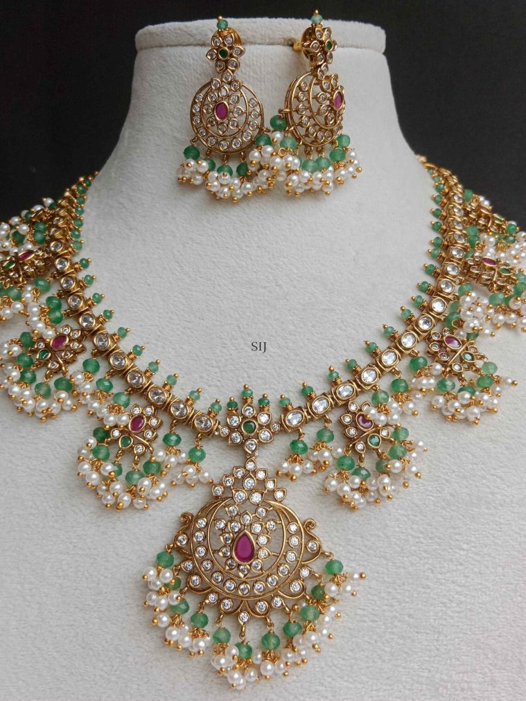 Green Beads Guttapusalu Necklace SPAIN02642
