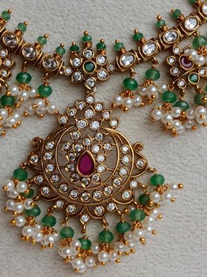 Green Beads Guttapusalu Necklace SPAIN02642
