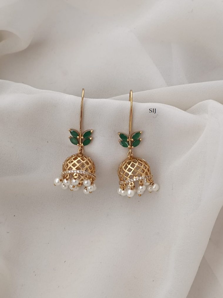 Green Stone Hook Earrings ARJIE02628