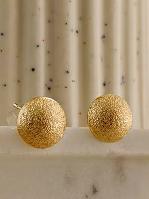 Hammered Gold Stud Earrings SHADE00703