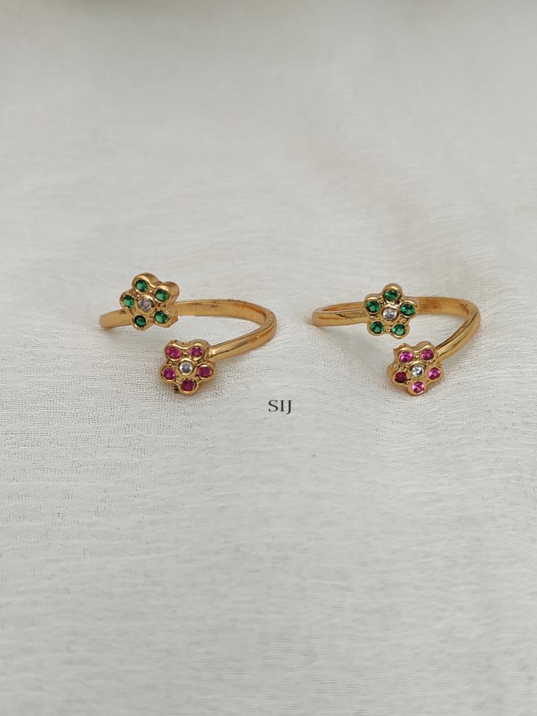 Kemp and Green Stone Toe Rings
