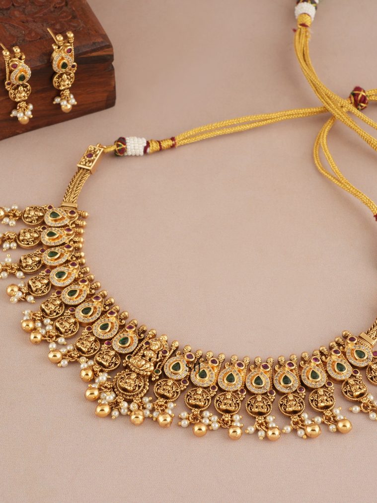 Lakshmi Antique Guttapusalu Necklace SMAIN00681