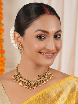 Lakshmi Antique Guttapusalu Necklace SMAIN00681