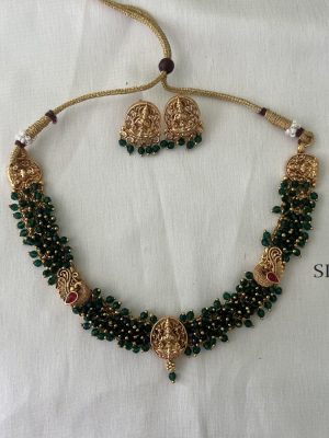 Lakshmi Green Beaded Necklace DIVIN00880