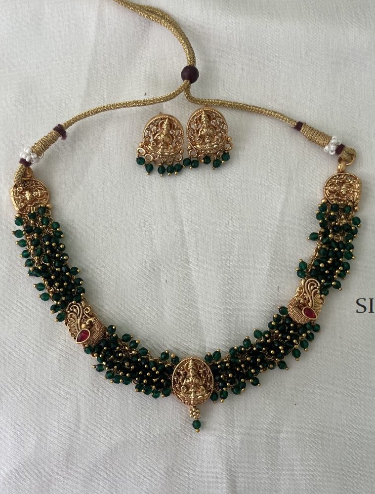 Lakshmi Green Beaded Necklace DIVIN00880