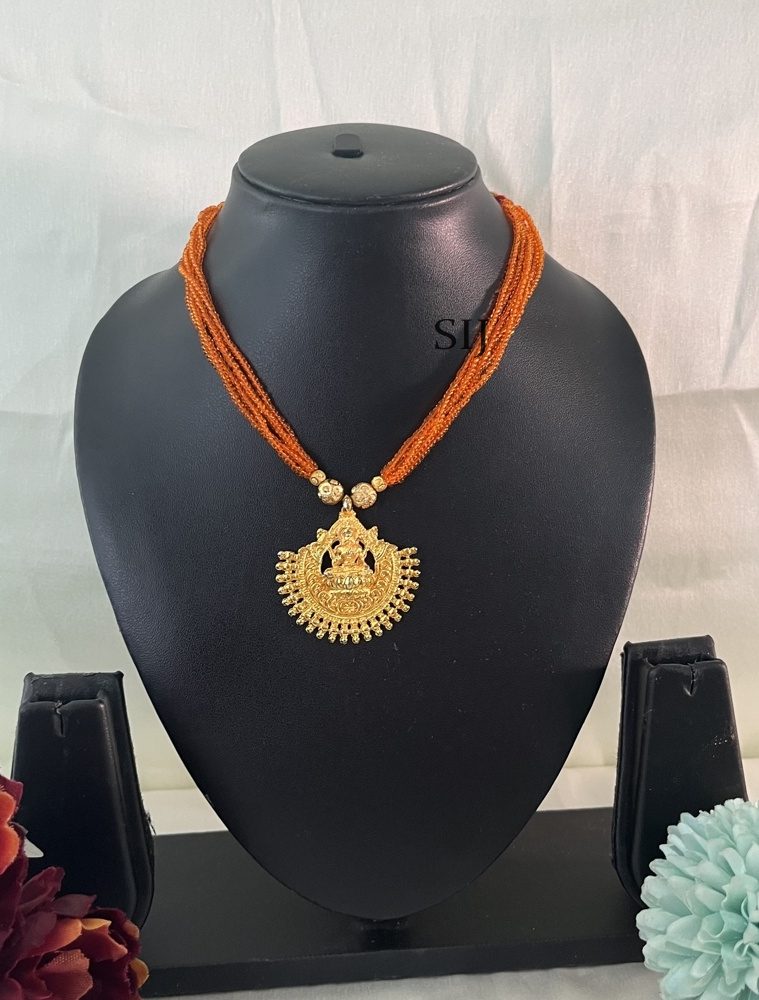 Lakshmi Orange Beaded Necklace DIVIN00794