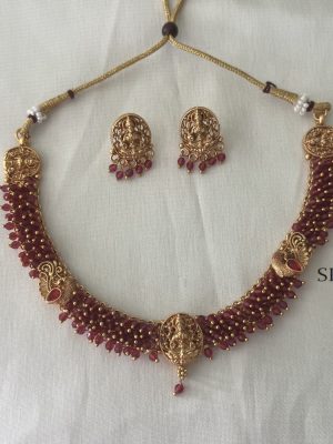 Lakshmi Pink Beaded Necklace DIVIN00874