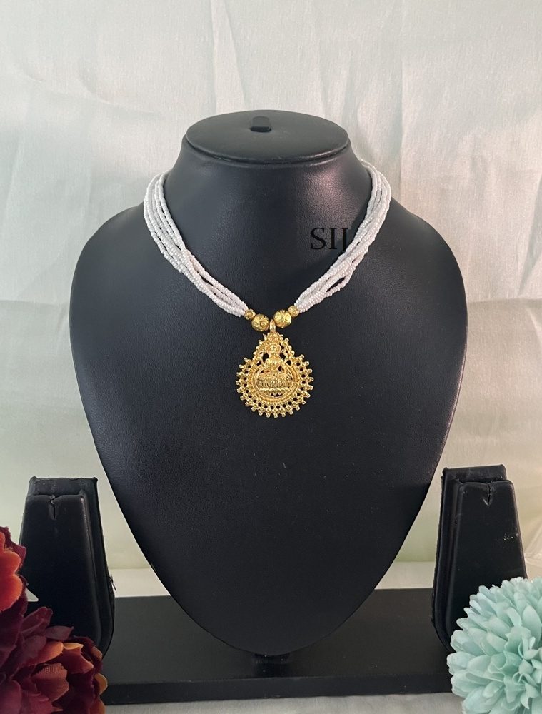 Lakshmi White Beaded Necklace DIVIN00796